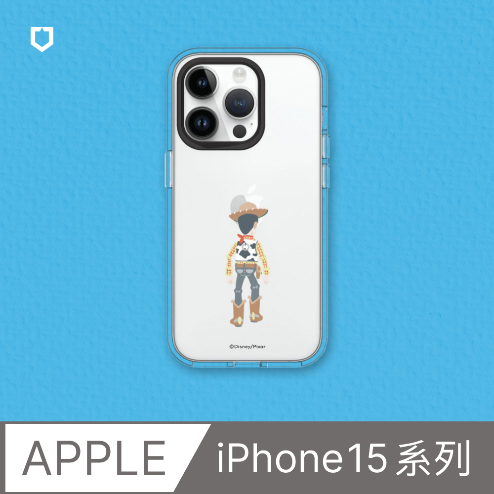 【犀牛盾】iPhone 15系列Clear透明防摔手機殼｜玩具總動員系列-Bye 胡迪