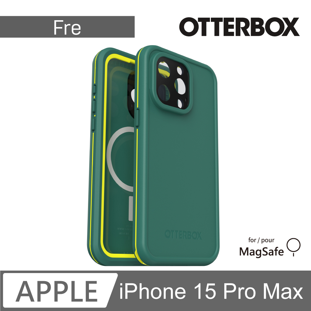 OtterBox LifeProof iPhone 15 Pro Max 6.7吋 Fre全方位防水/雪/震/泥 保護殼-綠(支援MagSafe)