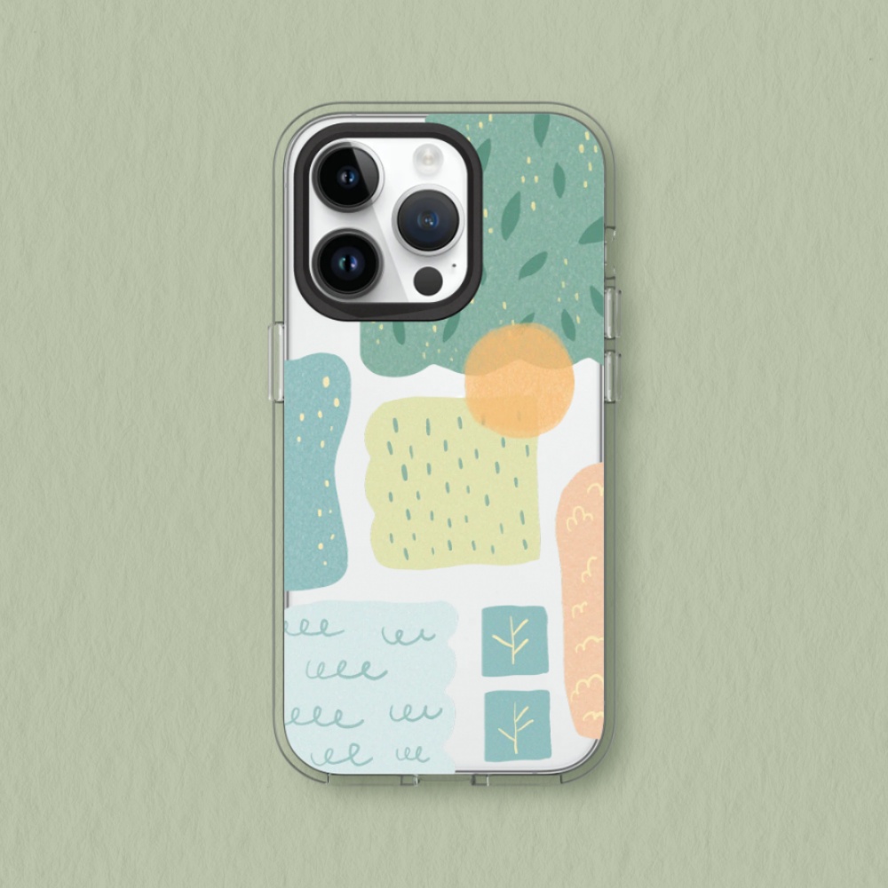 【犀牛盾】iPhone 15系列Clear透明防摔手機殼｜獨家設計-森林幾何