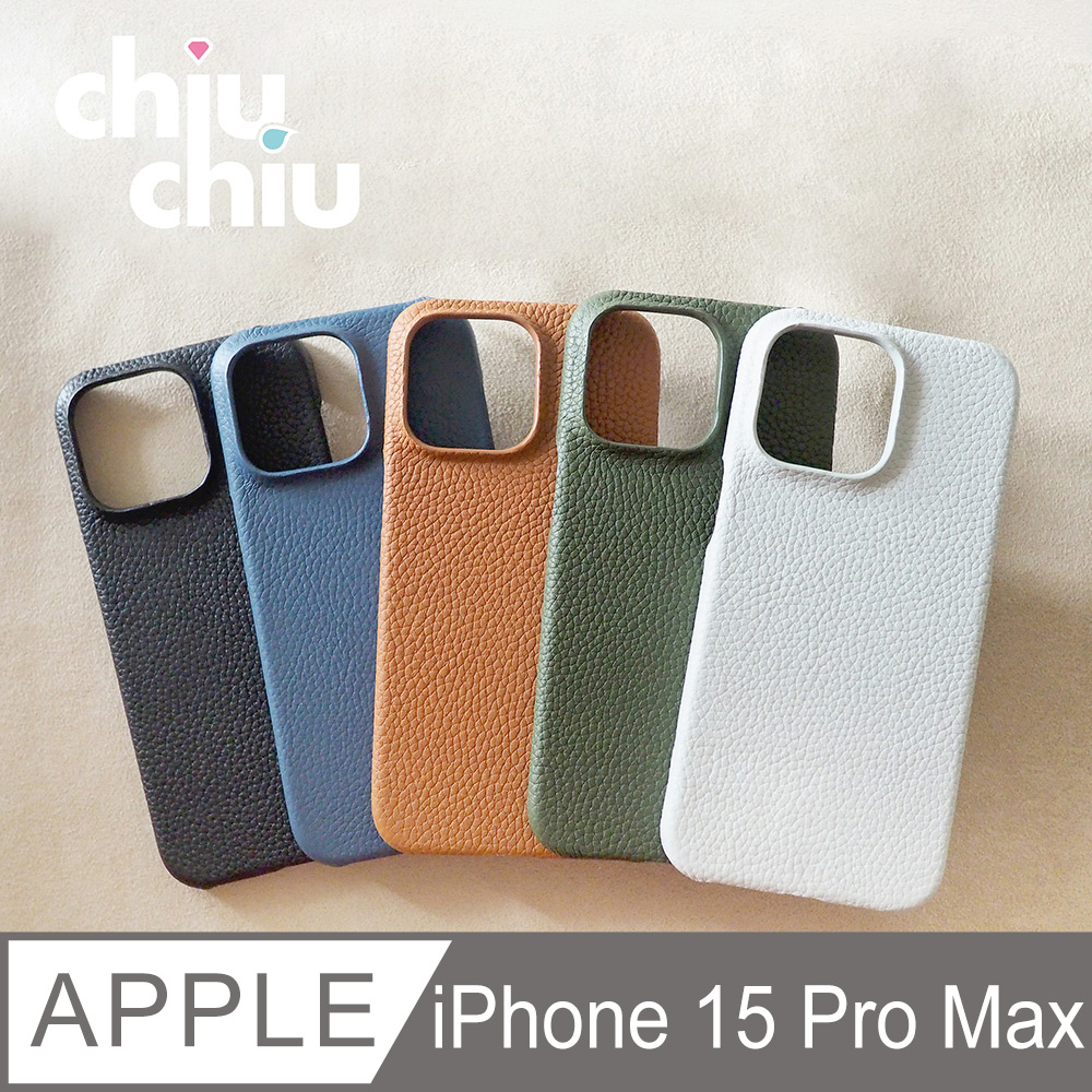 【CHIUCHIU】Apple iPhone 15 Pro Max (6.7吋)質感真皮荔枝紋手機保護殼