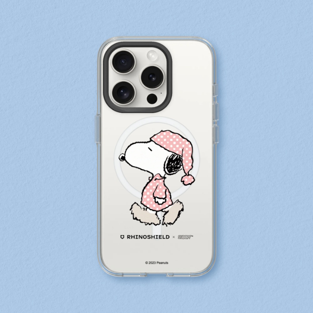 【犀牛盾】iPhone 15系列Clear(MagSafe兼容)透明防摔手機殼｜Snoopy史努比系列-Snoopy Go to sleep