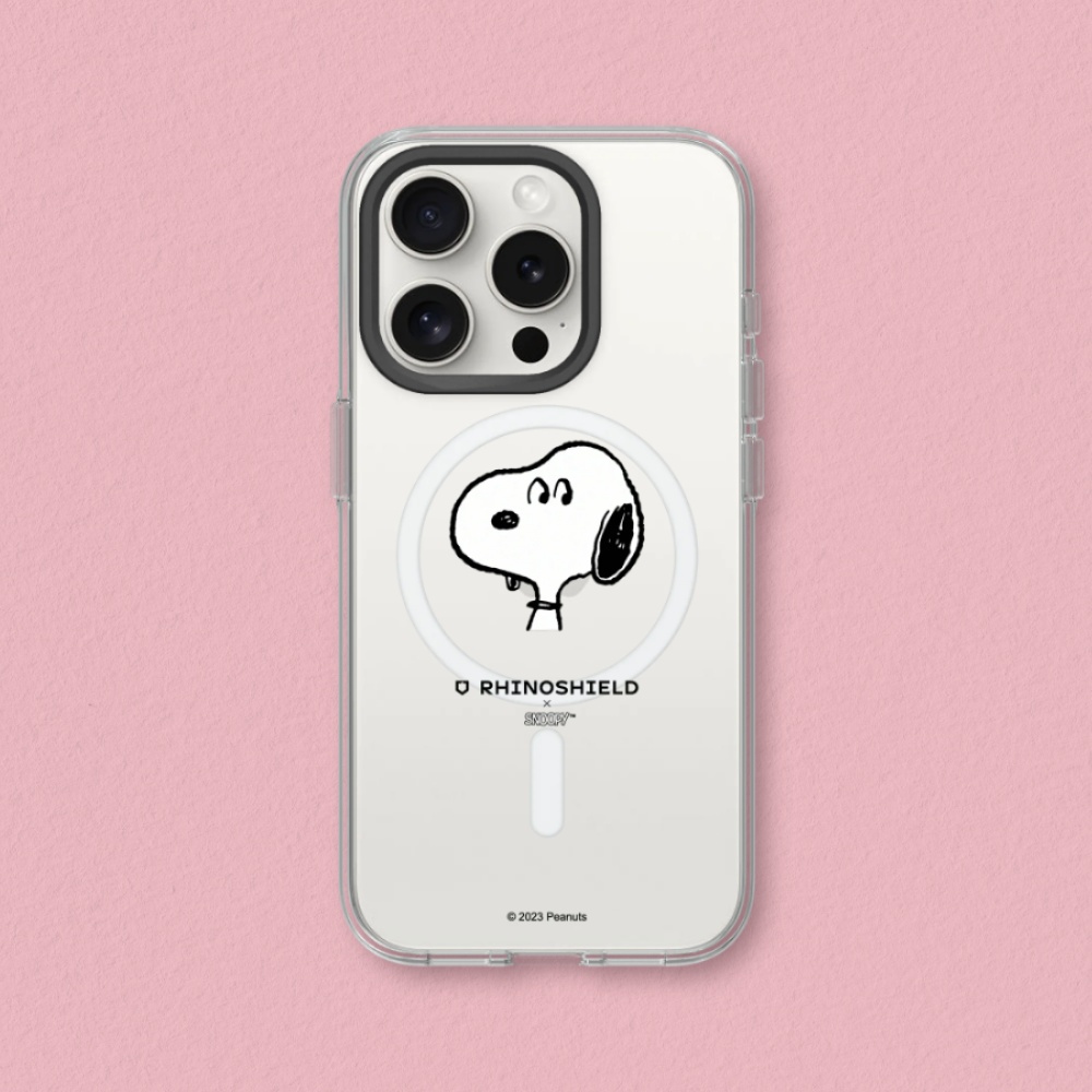 【犀牛盾】iPhone 15系列Clear(MagSafe 兼容)透明防摔手機殼｜Snoopy史努比系列-經典-Snoopy史努比
