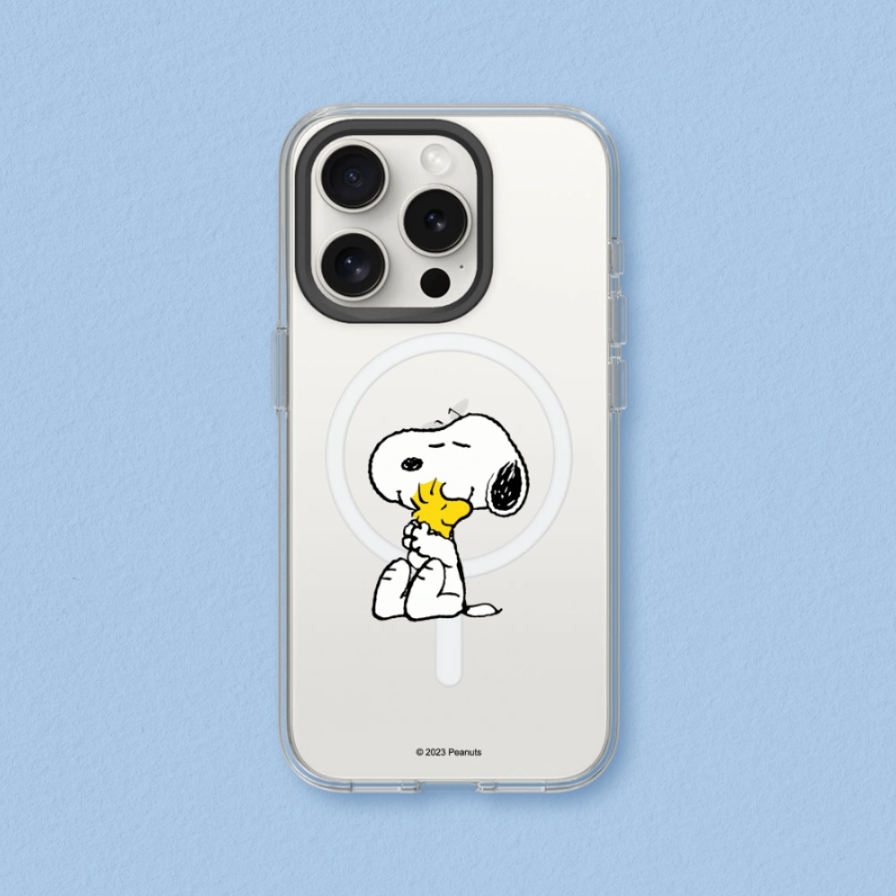 【犀牛盾】iPhone 15系列Clear(MagSafe 兼容)透明防摔手機殼｜Snoopy史努比系列-經典-Snoopy&胡士托