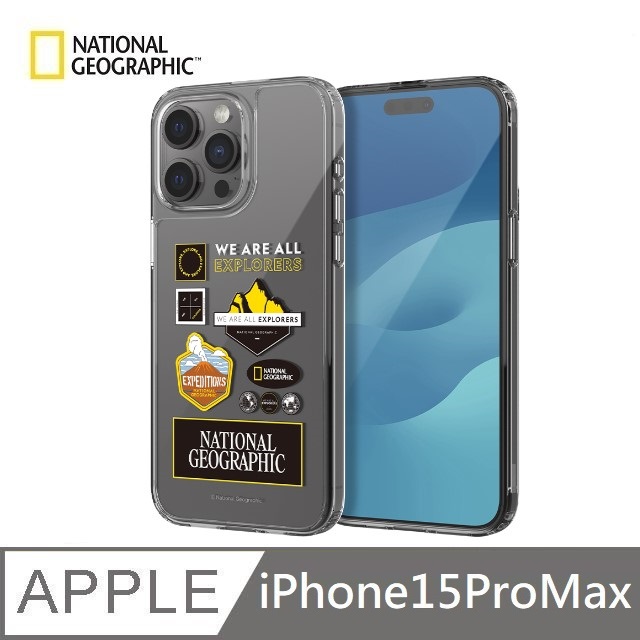 【National Geographic 】 Wappen Clear 防撞手機殼 適用 iPhone 15 Pro Max - 遠征/探險