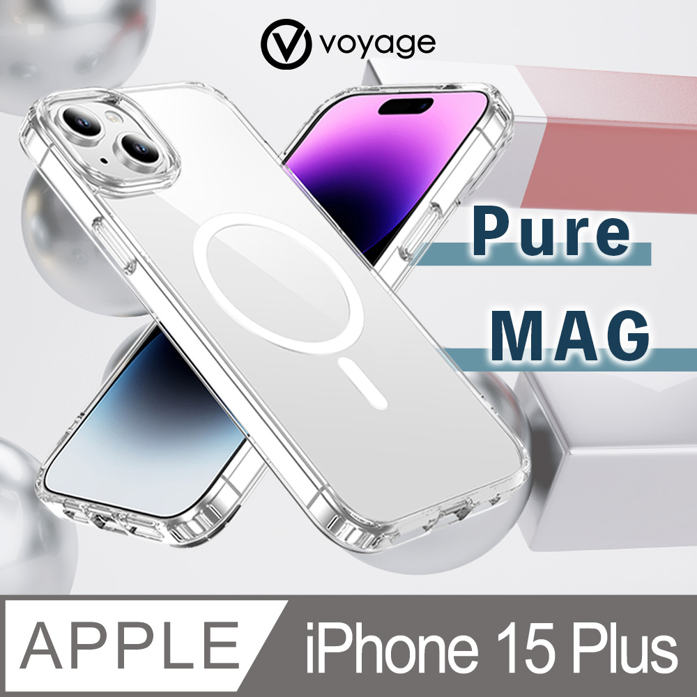 VOYAGE 抗摔防刮保護殼-Pure MAG-透明-iPhone 15 Plus (6.7)