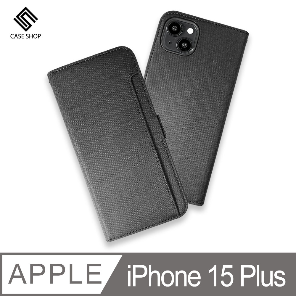 CASE SHOP 側掀站立式皮套-iPhone 15 Plus (6.7) 黑