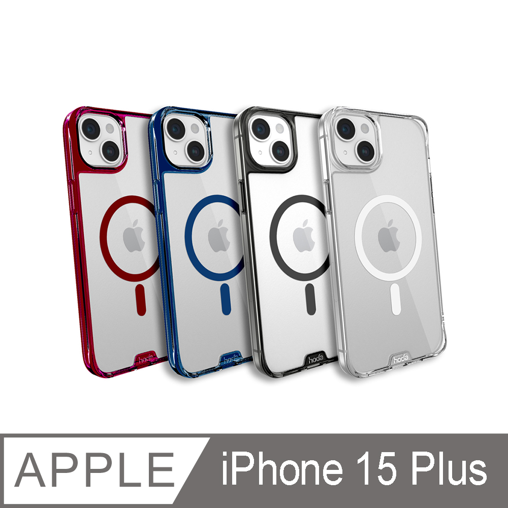 hoda iPhone 15 Plus MagSafe 晶石鋼化玻璃軍規防摔保護殼