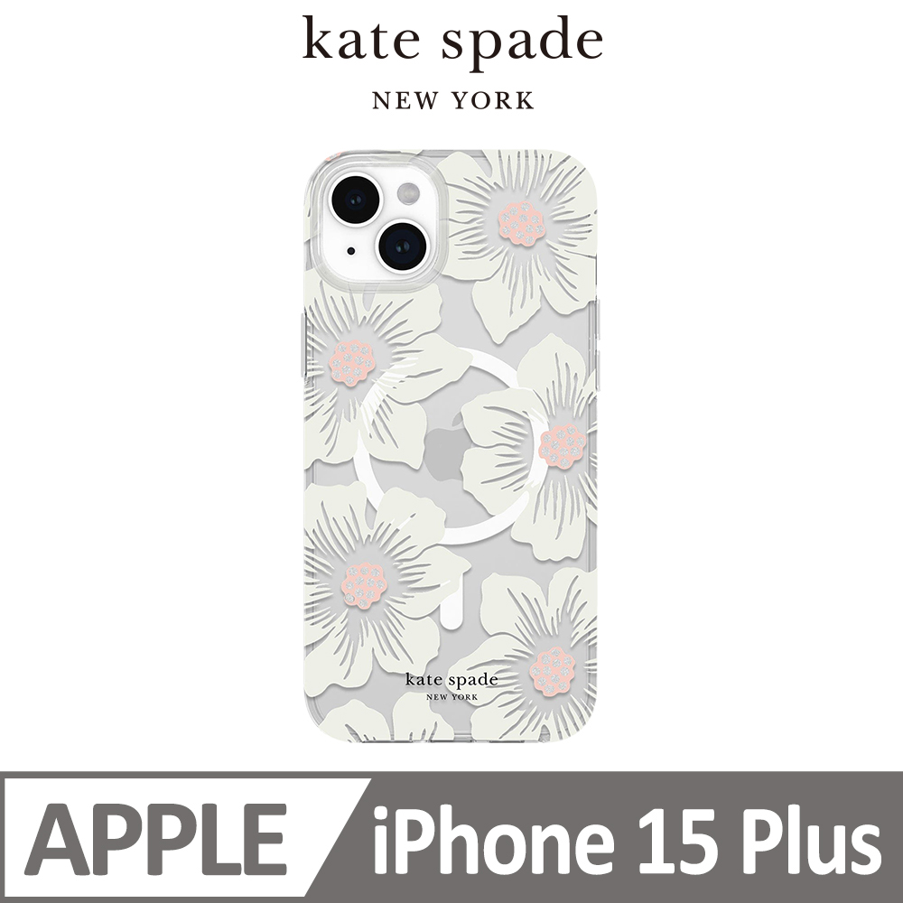 【kate spade】iPhone 15 Plus MagSafe 精品手機殼 經典蜀葵