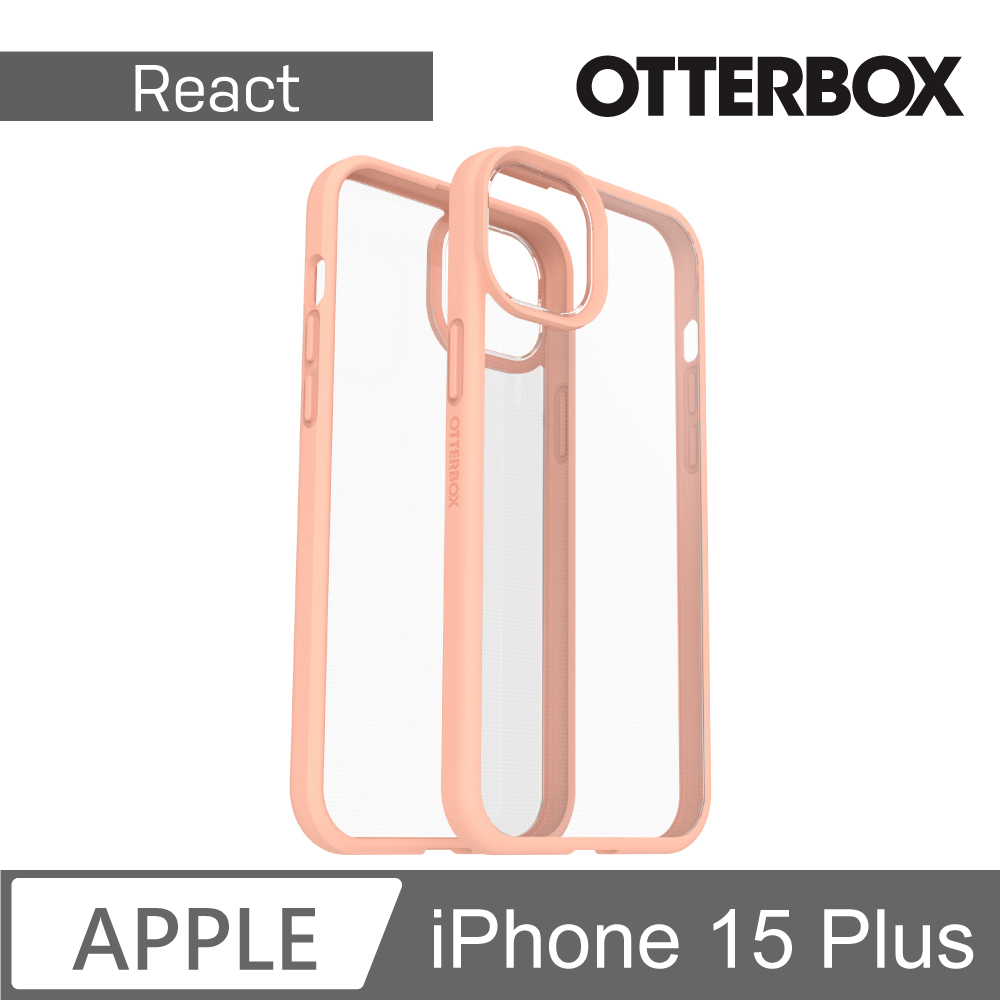 【OtterBox】iPhone 15 Plus 6.7吋 React 輕透防摔殼 (橙透)