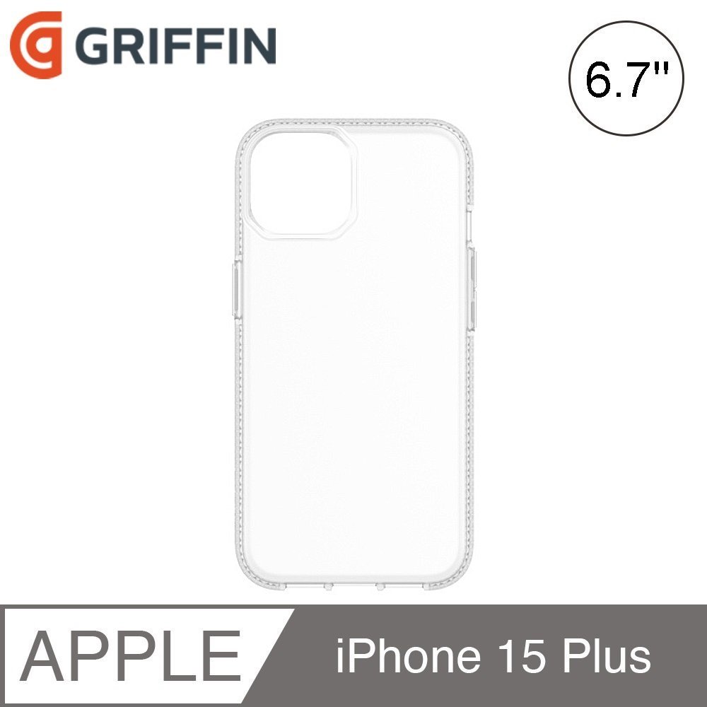 Griffin Survivor Clear iPhone 15 Plus 6.7吋 透明軍規防摔殼