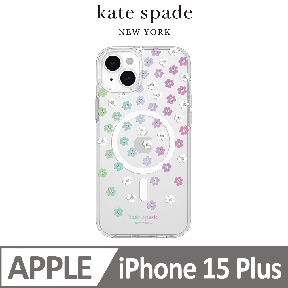 【kate spade】iPhone 15 Plus MagSafe 精品手機殼 幻彩小花