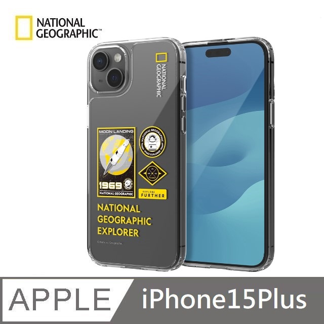 【National Geographic 】 Wappen Clear 透明防撞手機殼 適用 iPhone 15 Plus - 1969