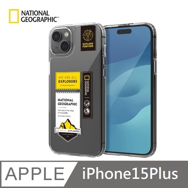 【National Geographic 】 Wappen Clear Case 透明防撞手機殼 適用 iPhone 15 Plus - 山脈