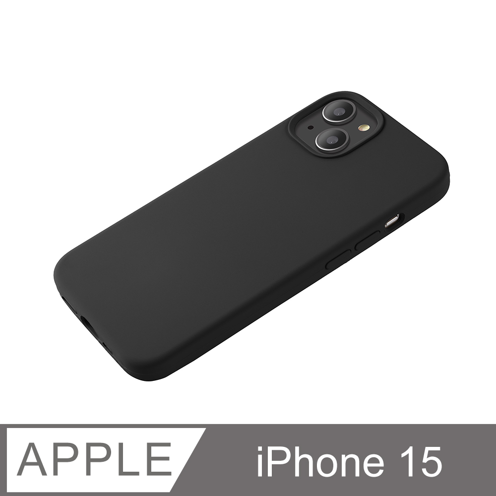 【液態矽膠殼】iPhone 15 手機殼 i15 保護殼 矽膠 軟殼 (黑)