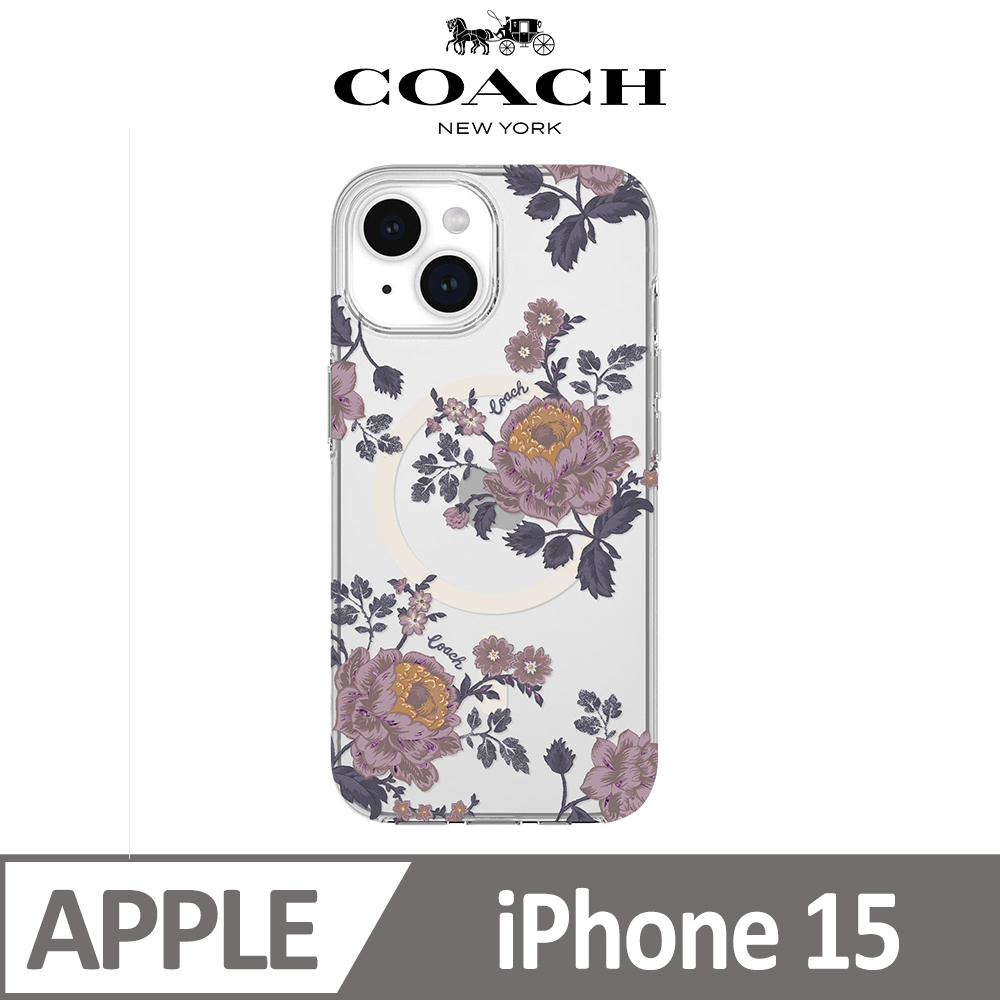 【COACH】iPhone 15 MagSafe 手機殼 牡丹