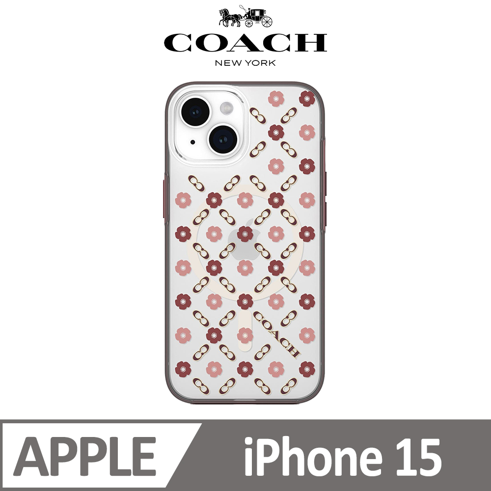 【COACH】iPhone 15 MagSafe 手機殼 小茶花