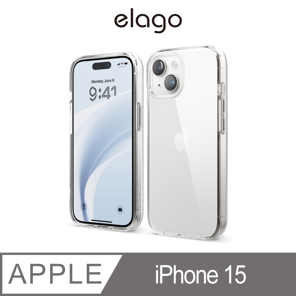 【elago】iPhone 15 6.1吋 Hybrid全覆式透明手機殼