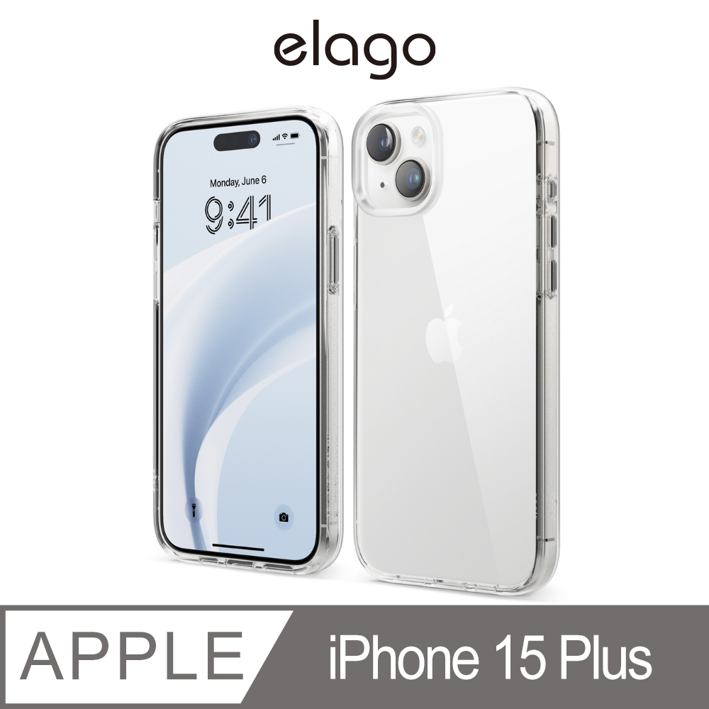 【elago】iPhone 15 Plus 6.7吋 Hybrid全覆式透明手機殼
