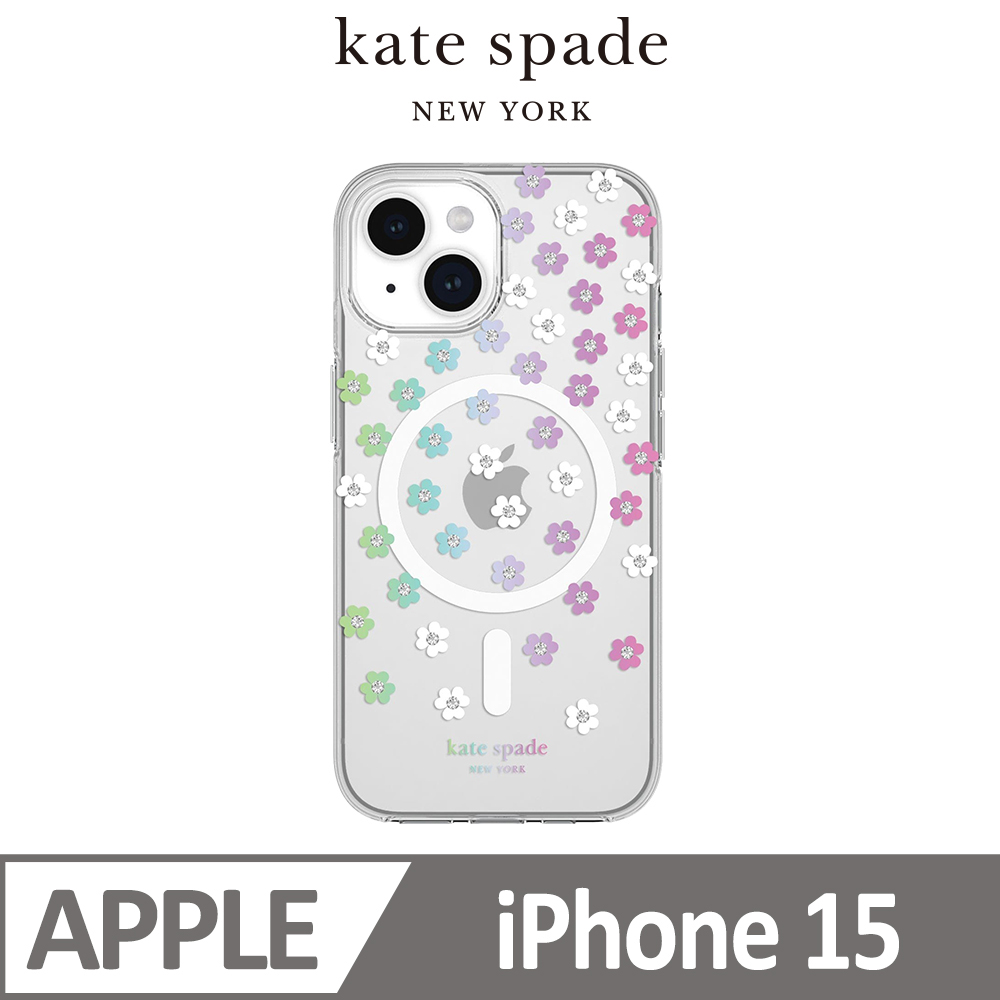 【kate spade】iPhone 15 MagSafe 精品手機殼 幻彩小花