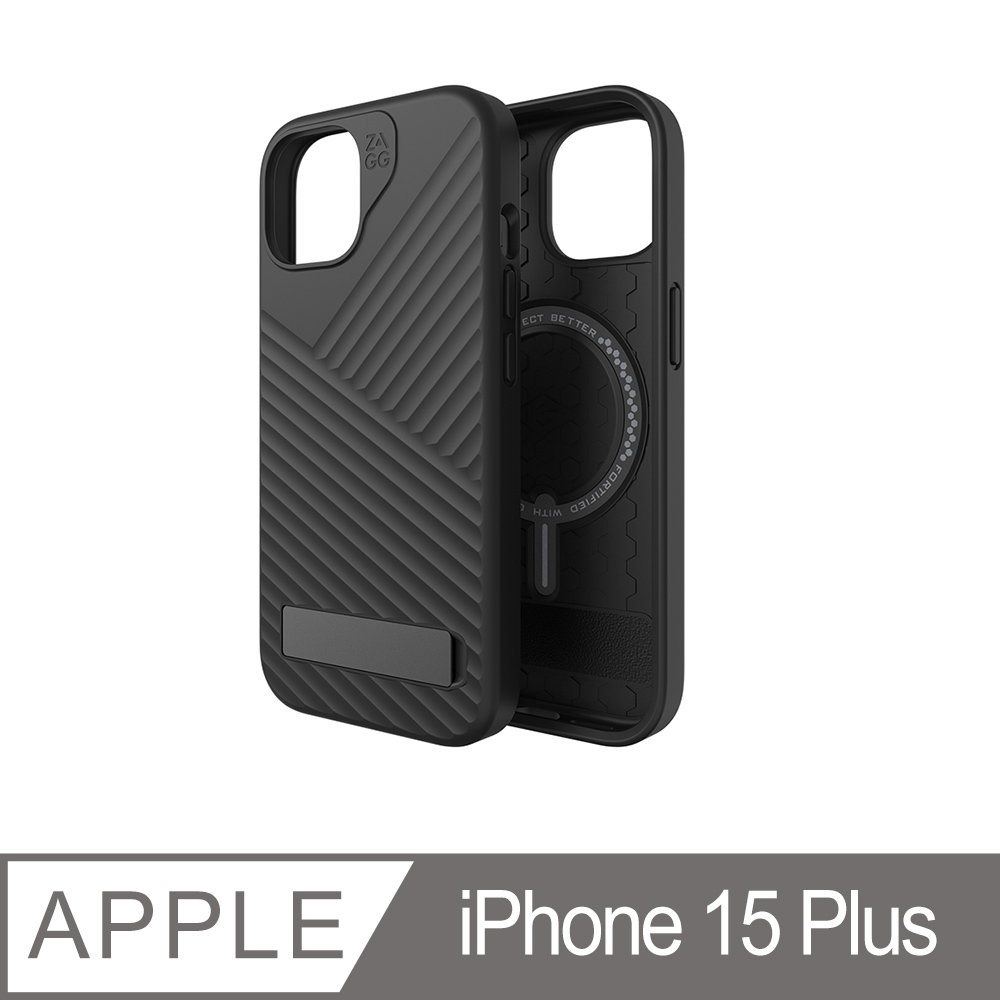 ZAGG iPhone 15 Plus 迪納利支架 黑色磁吸款防摔保護殼