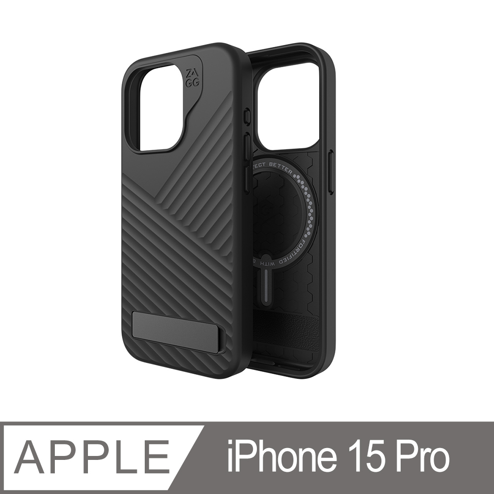ZAGG iPhone 15 Pro 迪納利支架 黑色磁吸款防摔保護殼