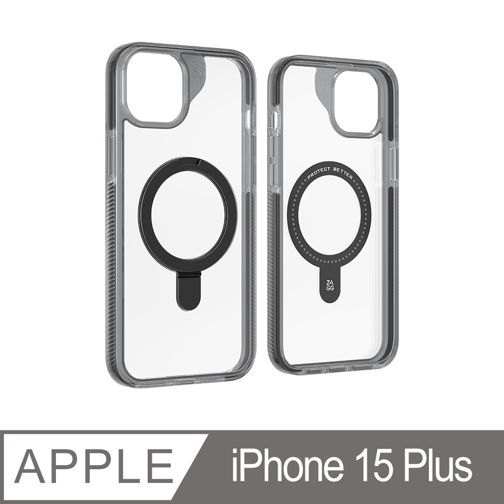 ZAGG iPhone 15 Plus 聖塔克魯茲磁吸支架款 黑色保護殼