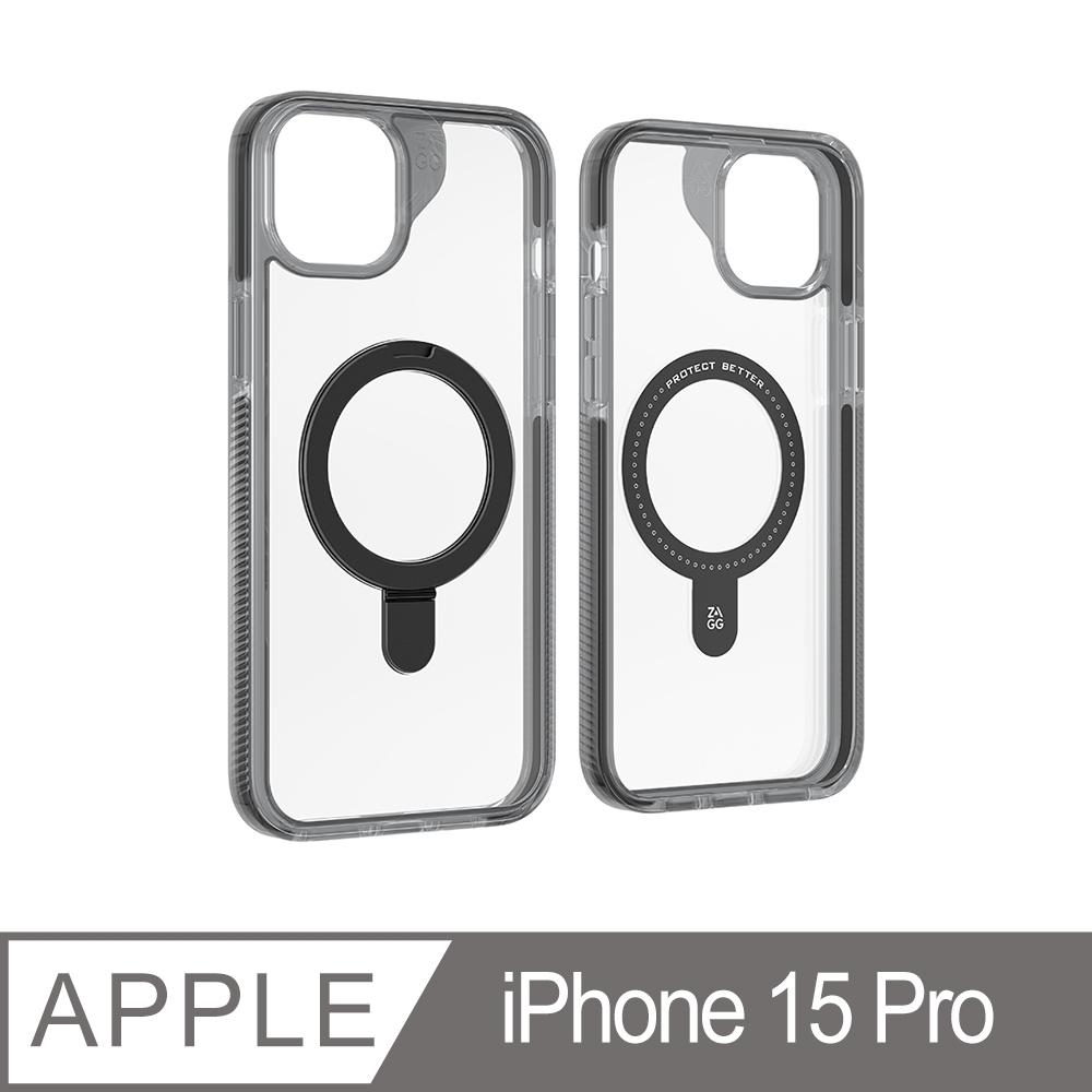 ZAGG iPhone 15 Pro 聖塔克魯茲磁吸支架款 黑色保護殼