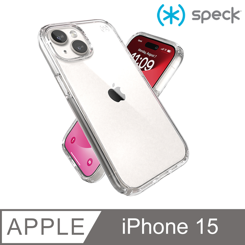 Speck iPhone 15 (6.1吋) Presidio Perfect-Clear 透明防摔殼