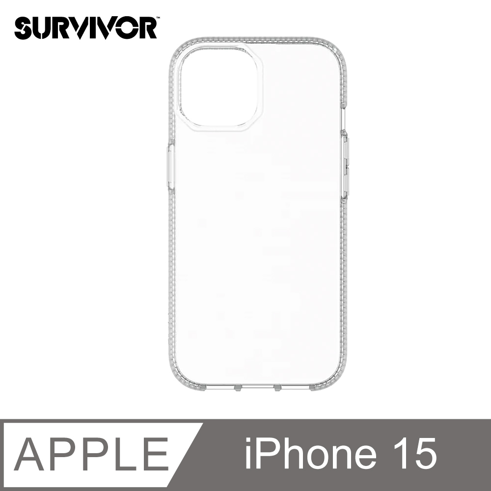 Griffin iPhone 15 (6.1吋) Survivor Clear 透明軍規防摔殼