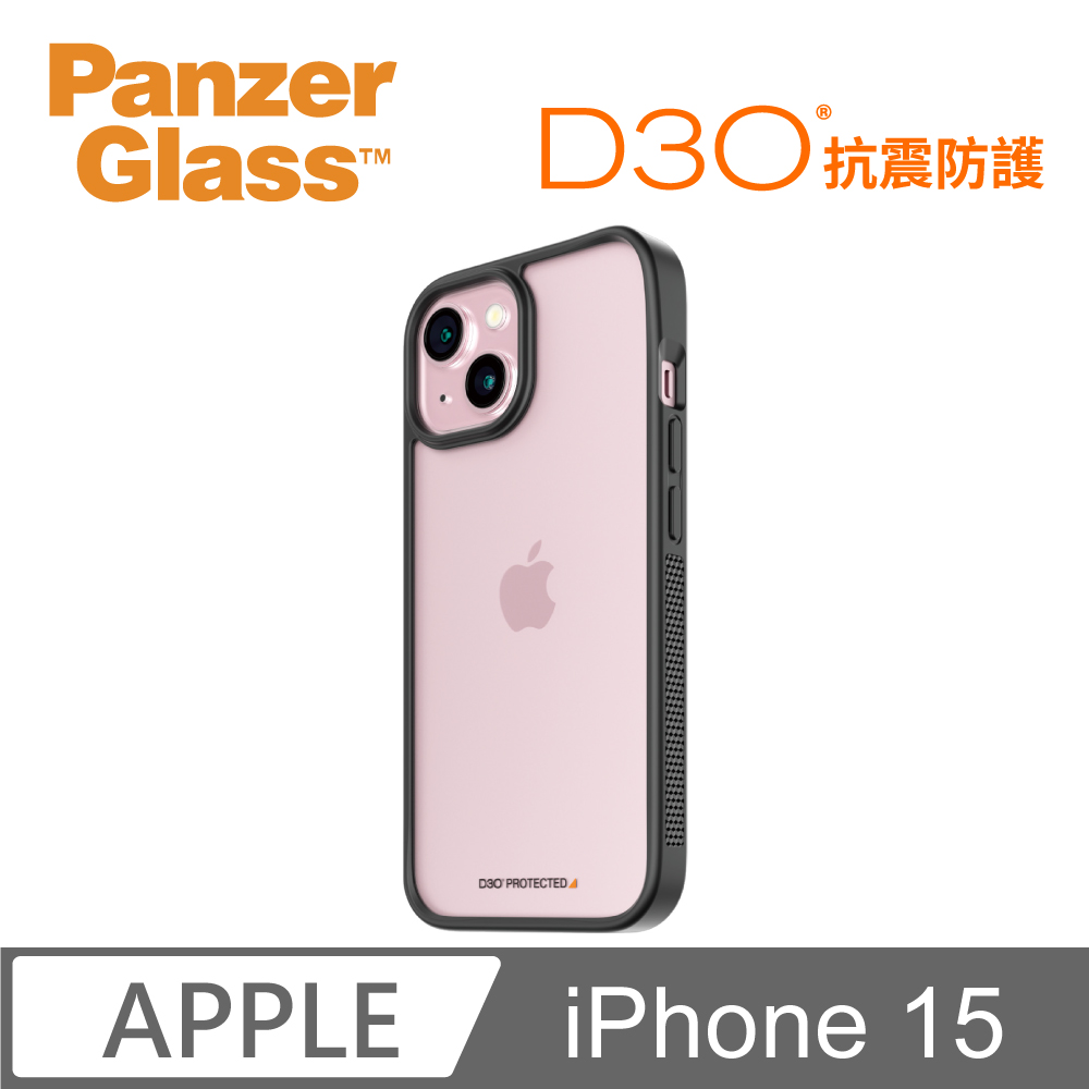 【PanzerGlass】iPhone 15 6.1吋 ClearCase 能量吸收材料D3O漾玻防摔殼-黑