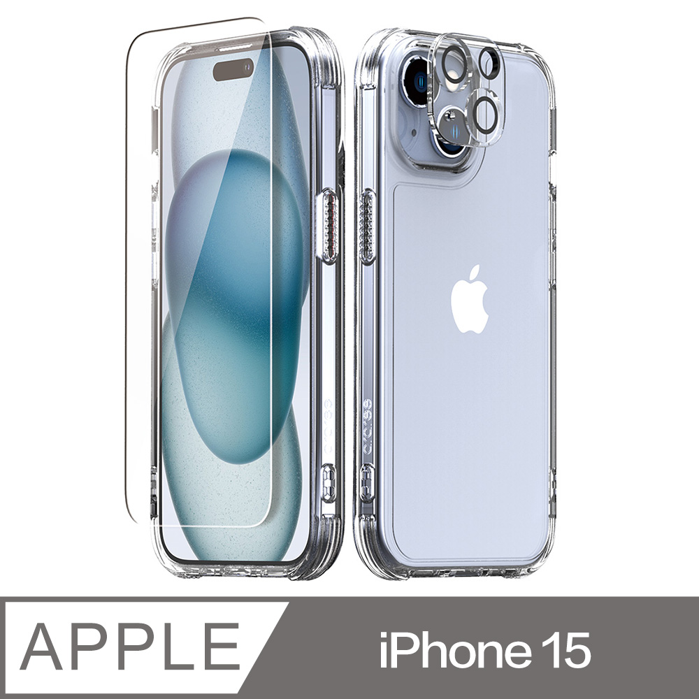Araree Apple iPhone 15 保護殼+保護貼(3合1超值組)