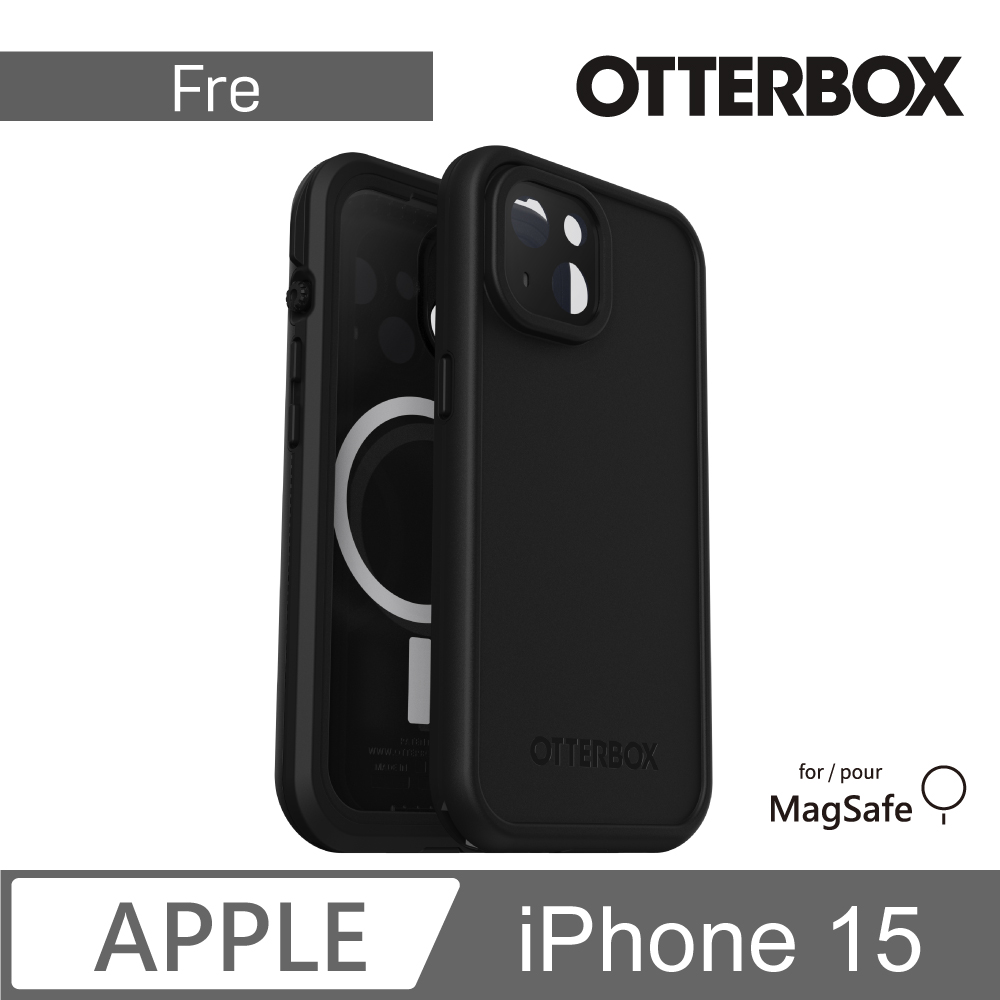 OtterBox LifeProof iPhone 15 6.1吋 Fre 全方位防水/雪/震/泥 保護殼-黑(支援MagSafe)