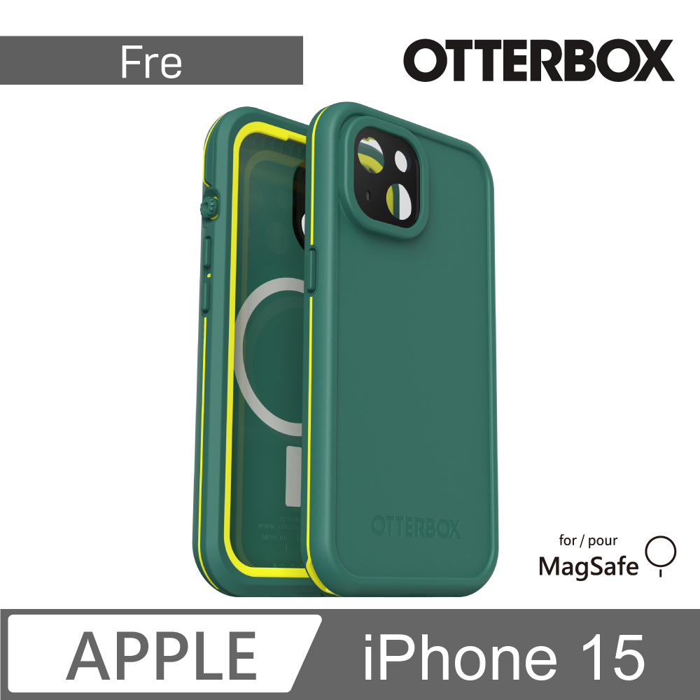 OtterBox LifeProof iPhone 15 6.1吋 Fre 全方位防水/雪/震/泥 保護殼-綠(支援MagSafe)