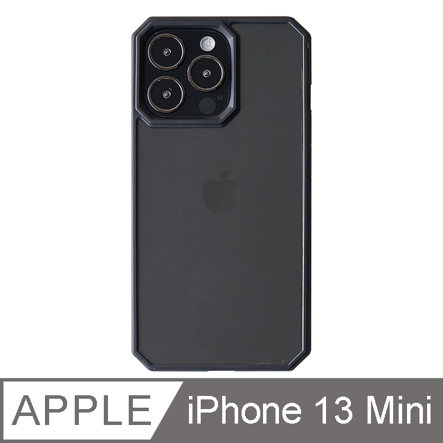 【TOYSELECT】iPhone 13 Mini BLAC 360度防爆抗摔透明iPhone手機殼-黑