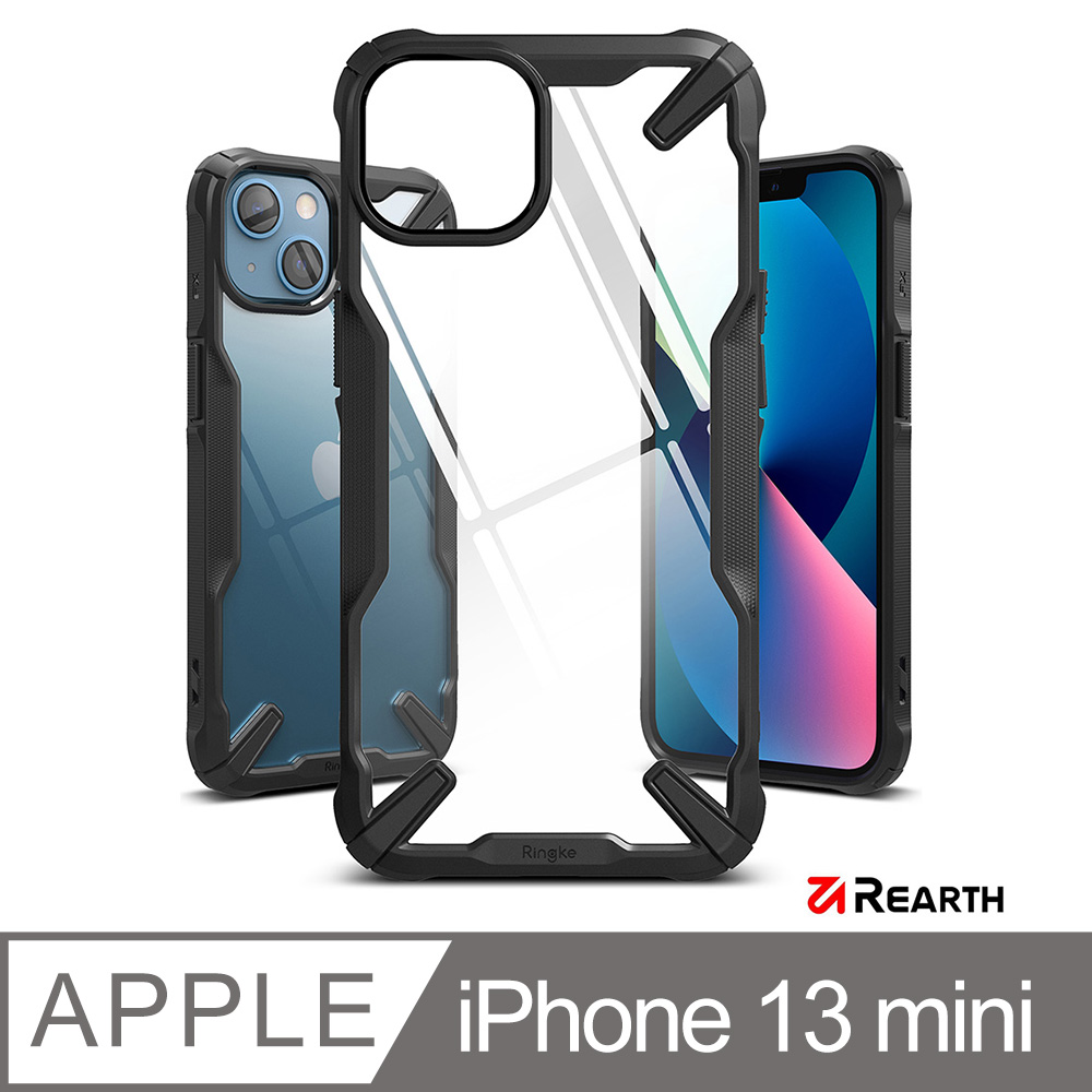 Rearth Apple iPhone 13 mini (Ringke Fusion X) 高質感保護殼(黑)