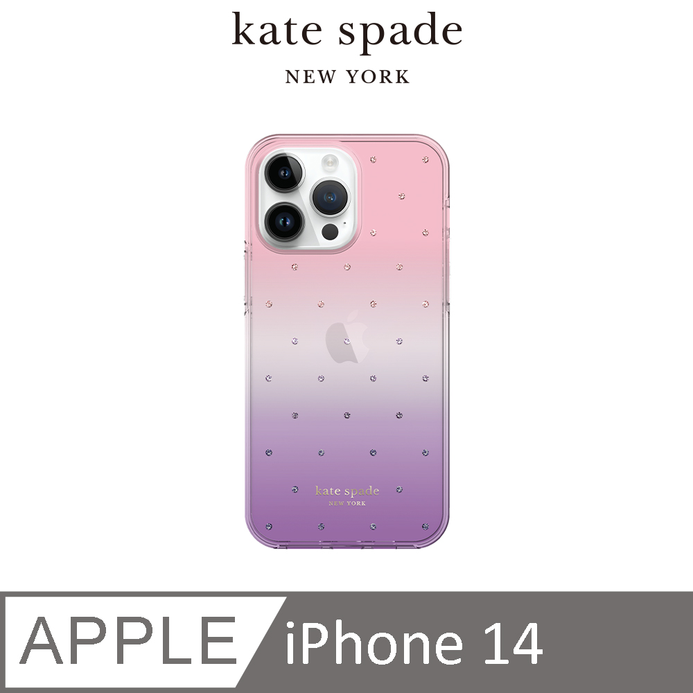 【kate spade】iPhone 14 精品手機殼 紫色星空