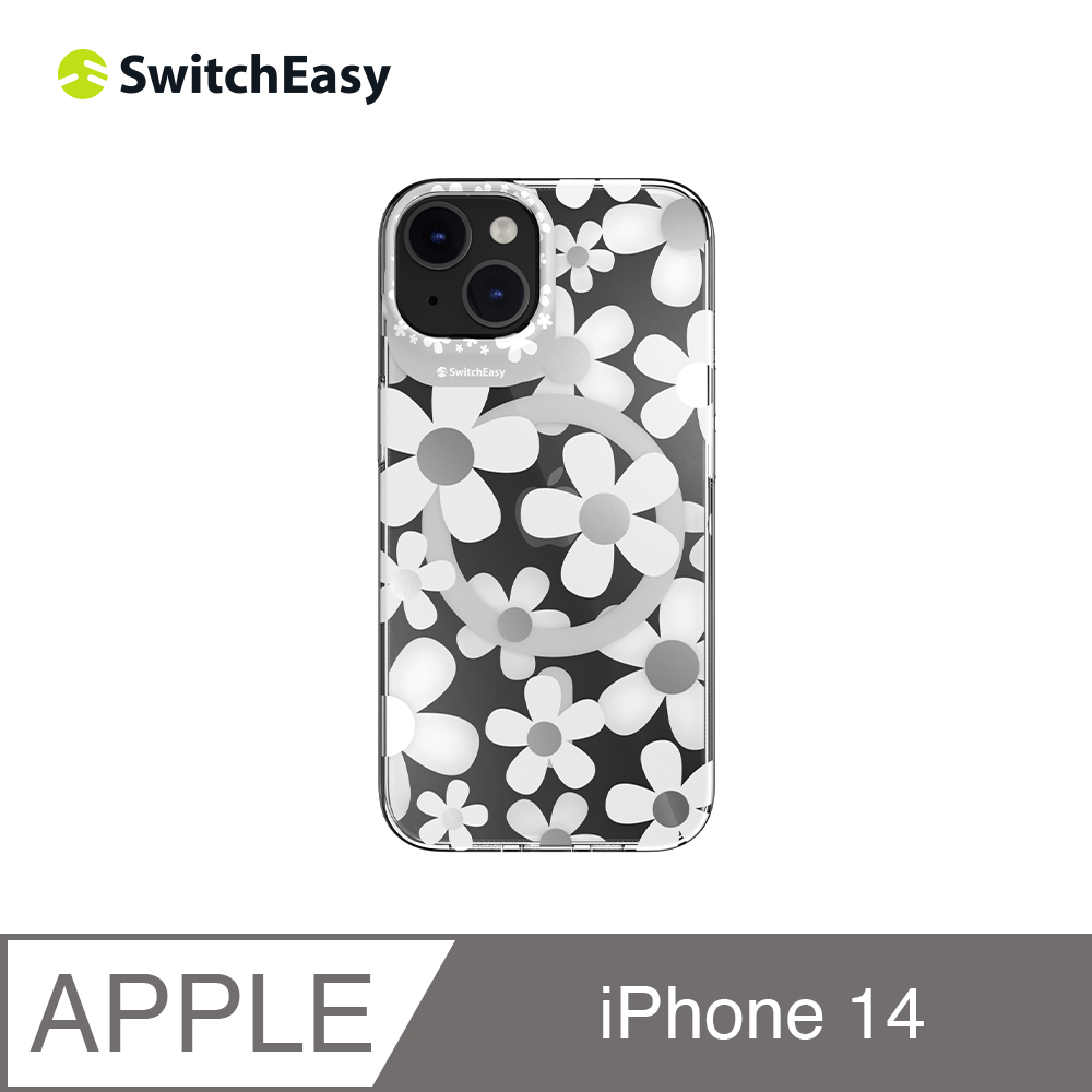 魚骨牌 SwitchEasy iPhone 14 6.1吋 Artist M 藝術家磁吸防摔手機殼,白花