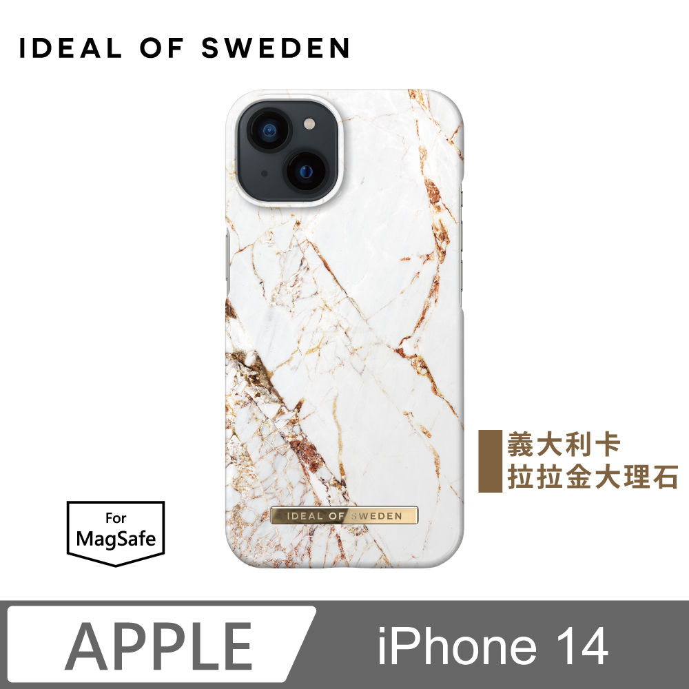 IDEAL OF SWEDEN iPhone 14 北歐時尚瑞典磁吸手機殼-義大利卡拉拉金大理石(支援MagSafe)