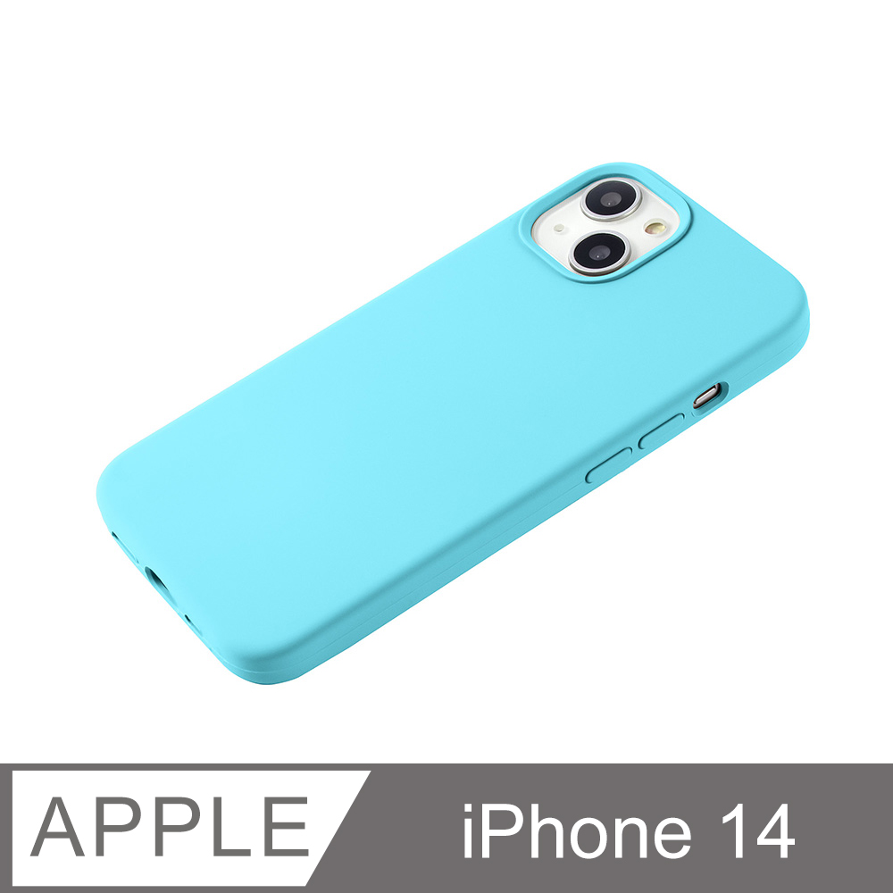 【液態矽膠殼】iPhone 14 手機殼 i14 保護殼 矽膠 軟殼 (天藍)