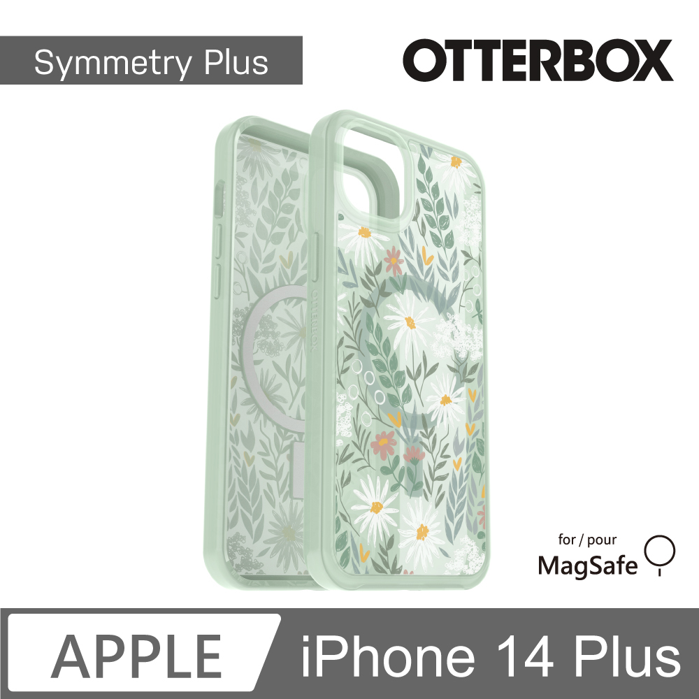 OtterBox iPhone 14 Plus Symmetry Plus 炫彩幾何⁺保護殼-星語草綠