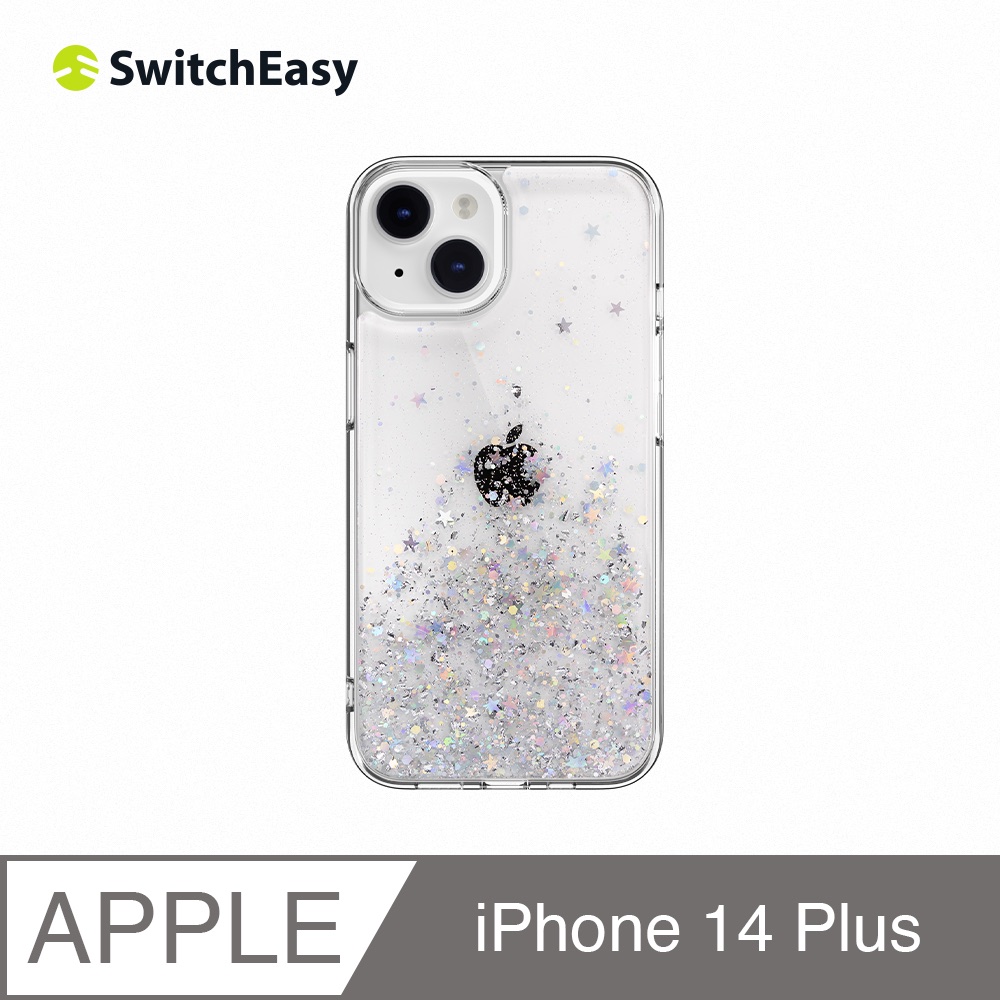魚骨牌 SwitchEasy iPhone 14 Plus 6.7吋 Starfield 立體星砂防摔手機保護殼,透明