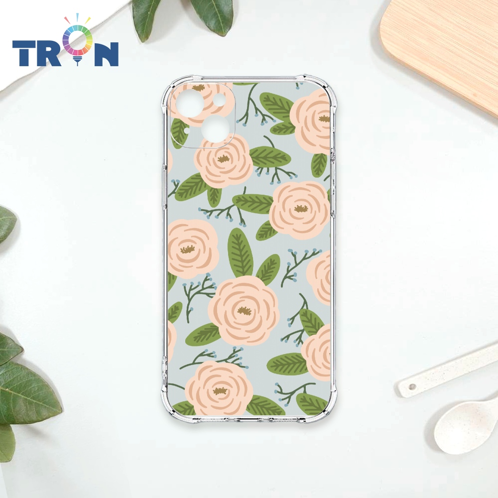 TRON IPhone 14 PLUS 平塗手繪花D款 四角防摔殼 手機殼