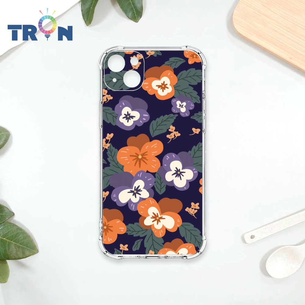 TRON IPhone 14 PLUS 平塗手繪花E款 四角防摔殼 手機殼