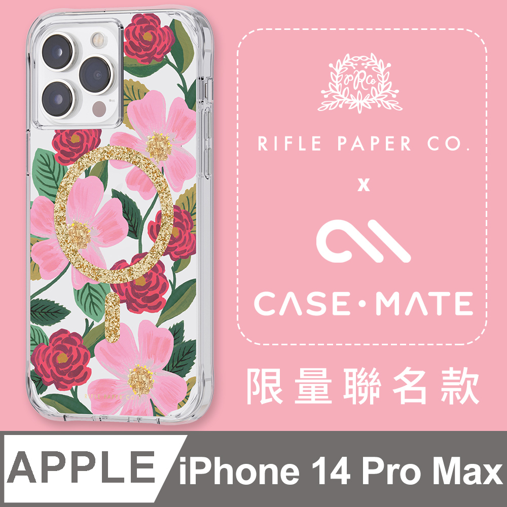 美國 CASE·MATE x RPC 限量聯名款 iPhone 14 Pro Max 環保抗菌防摔殼MagSafe版 - 玫瑰花園