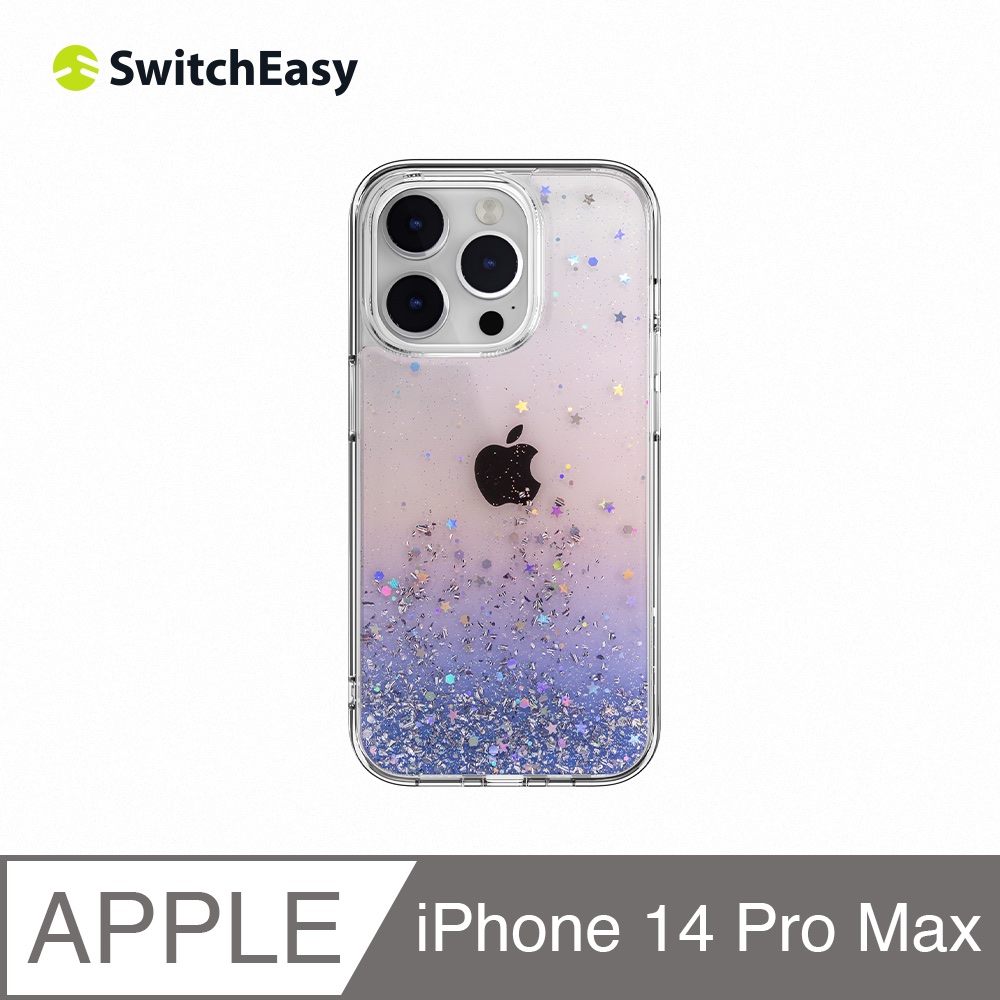 魚骨牌 SwitchEasy iPhone 14 Pro Max 6.7吋 Starfield 立體星砂防摔手機保護殼,夜幕