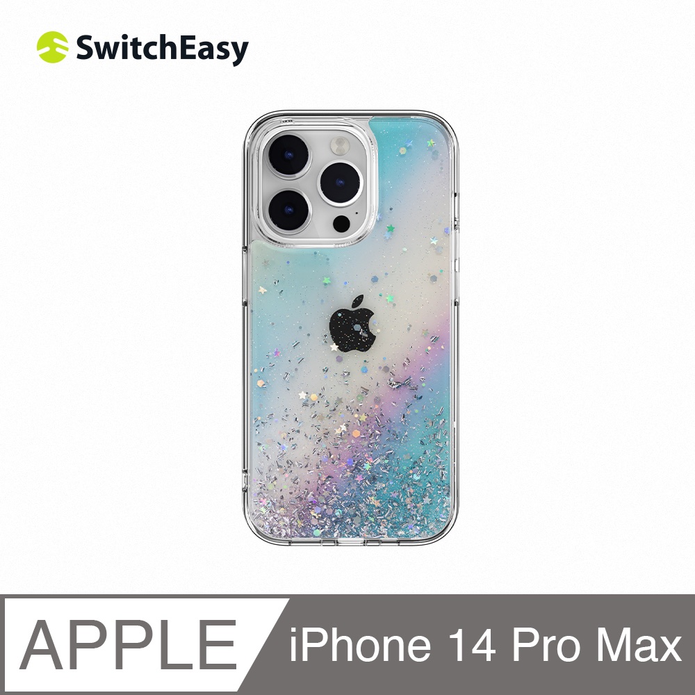魚骨牌 SwitchEasy iPhone 14 Pro Max 6.7吋 Starfield 立體星砂防摔手機保護殼,銀河