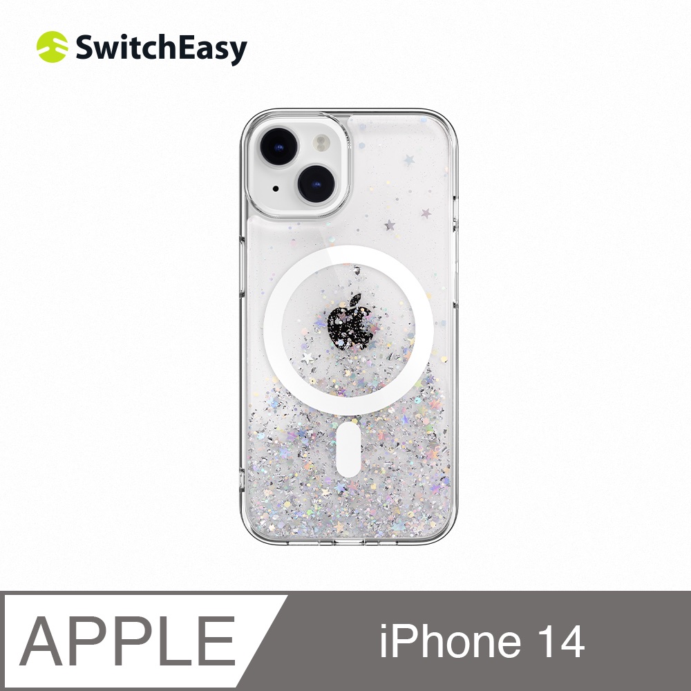 魚骨牌 SwitchEasy iPhone 14 6.1吋 Starfield M 磁吸立體星砂防摔手機保護殼,透明