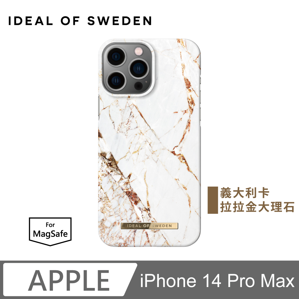 IDEAL OF SWEDEN iPhone 14 Pro Max 北歐時尚瑞典磁吸手機殼-義大利卡拉金大理石(支援MagSafe)