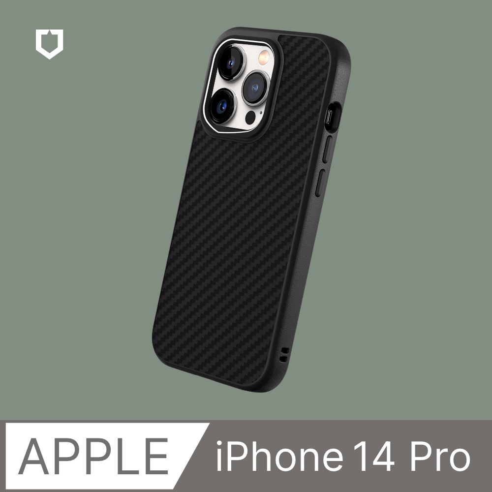 【犀牛盾】iPhone 14 Pro (6.1吋) SolidSuit 防摔背蓋手機保護殼-碳纖維紋路