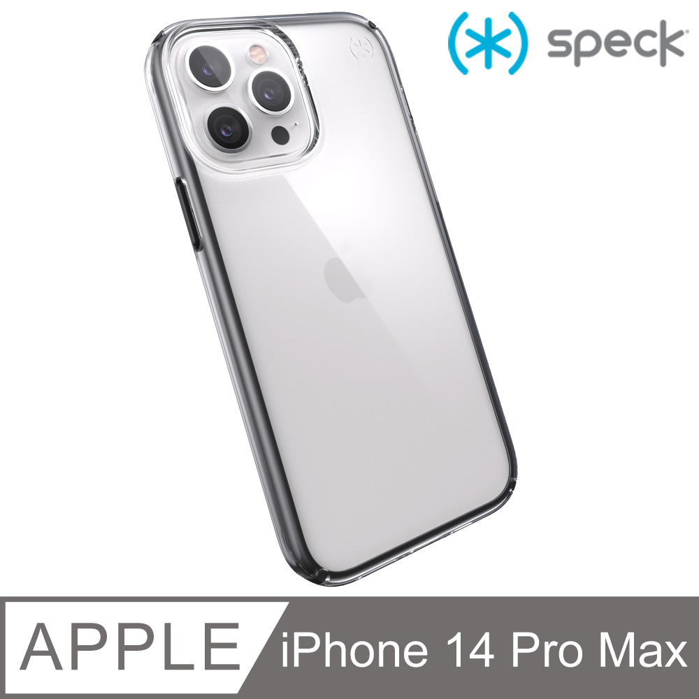Speck iPhone 14 Pro Max (6.7吋) Presidio Perfect-Clear Geo 透明防摔殼-黑框